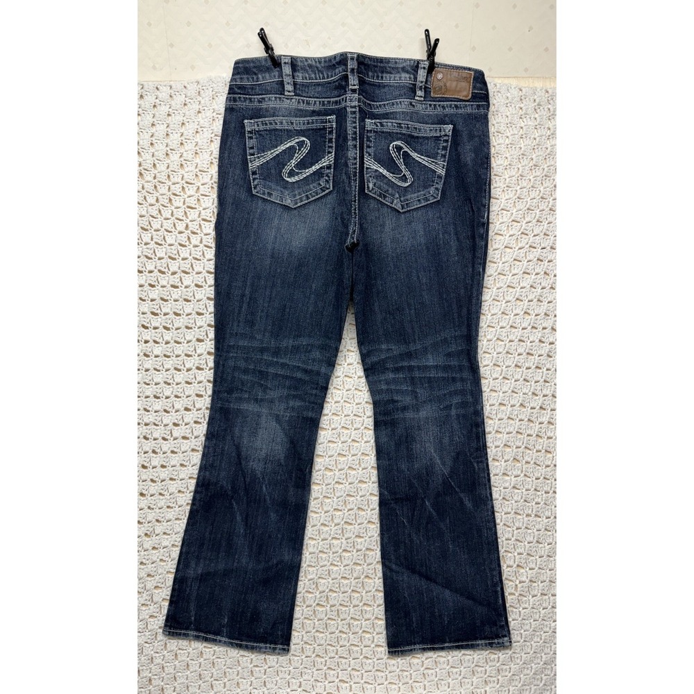Sirver Jeans Alko Women Tag 16/L33 Fits W36 L31 Blue Denim Bootcut Western